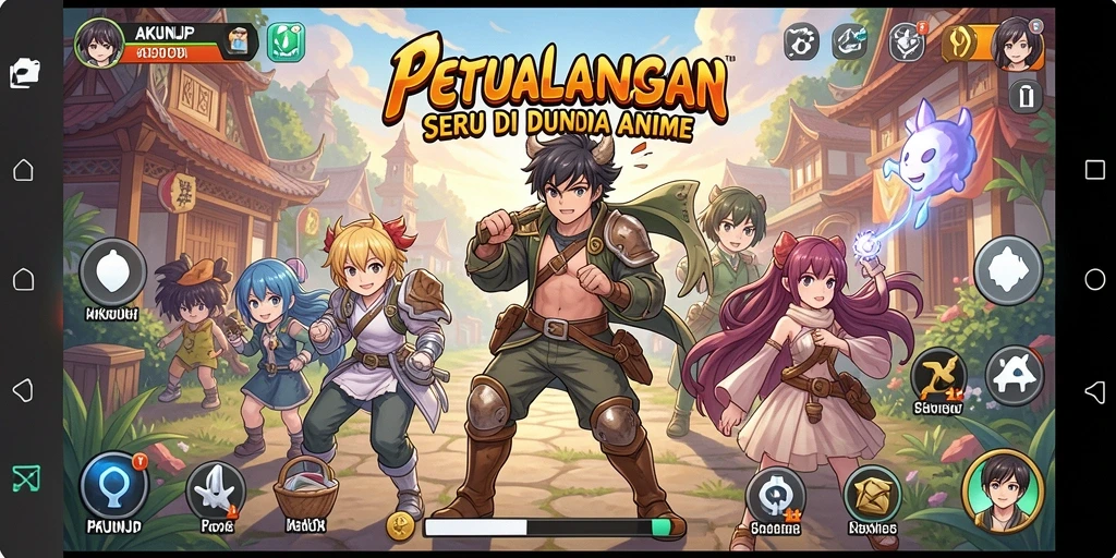 Menampilkan gameplay seru dengan karakter anime favorit.