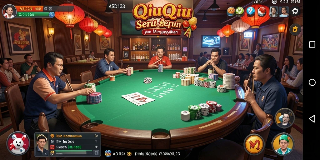 Tampilan gameplay seru dalam permainan QiuQiu.