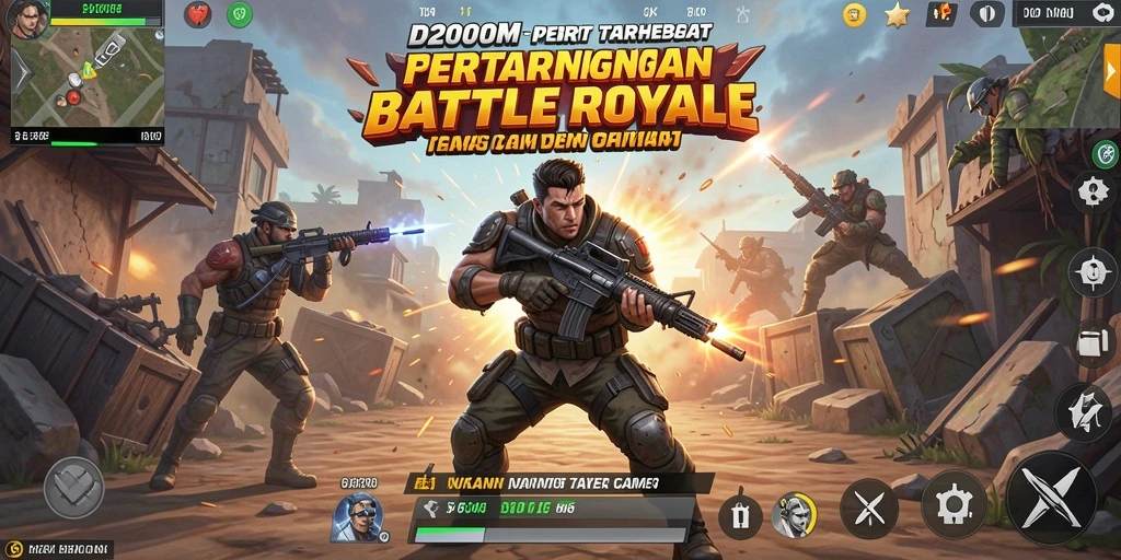 Tampilan gameplay D200M yang seru dalam pertarungan Battle Royale.