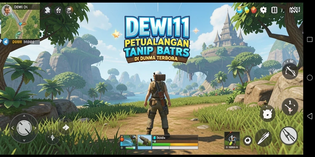 Tampilan gameplay menakjubkan dari DEWI11 di dunia terbuka.