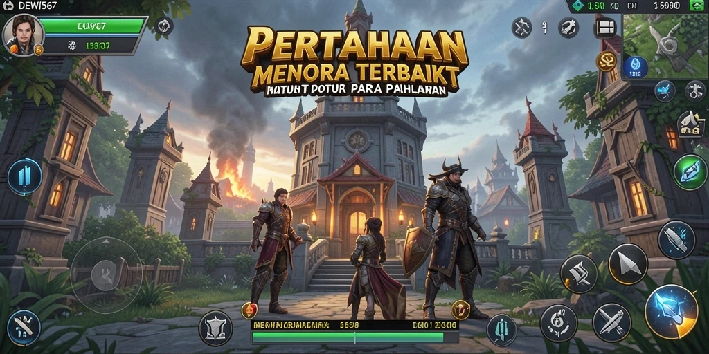 Gameplay seru DEWI567 dengan menara pertahanan yang strategis.