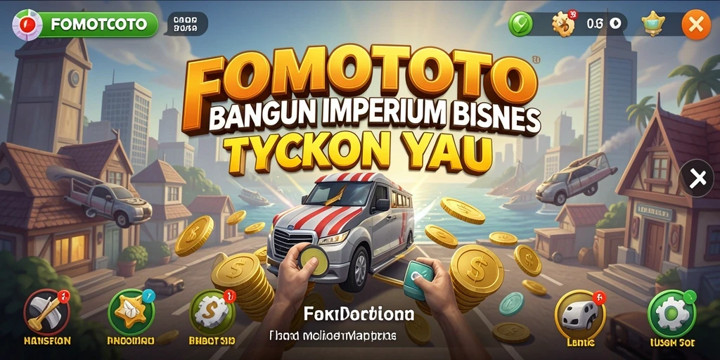 Tampilan gameplay seru dari FOMOTOTO yang menggambarkan pengelolaan bisnis.