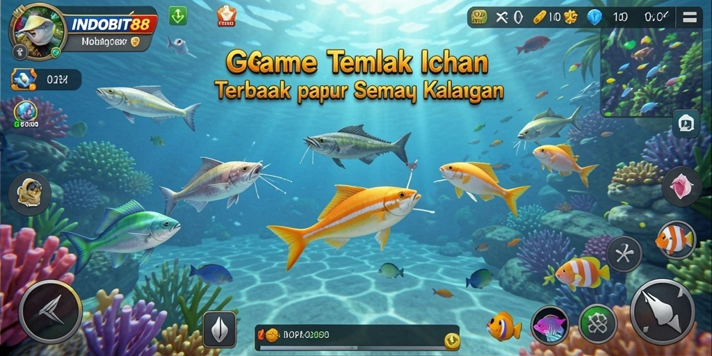 Tampilan gameplay Tembak Ikan yang seru dan mendebarkan di INDOBIT88.
