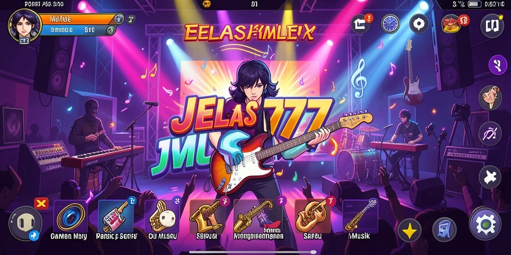 Tampilan gameplay seru dalam JELAS777 yang penuh dengan tantangan musik.