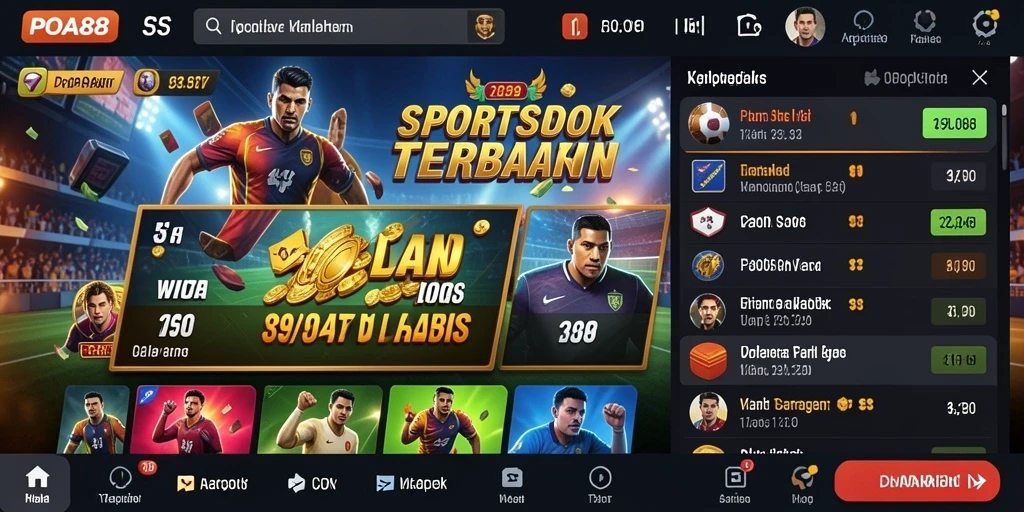 Tampilan antarmuka utama POA88 menampilkan berbagai pilihan taruhan olahraga.