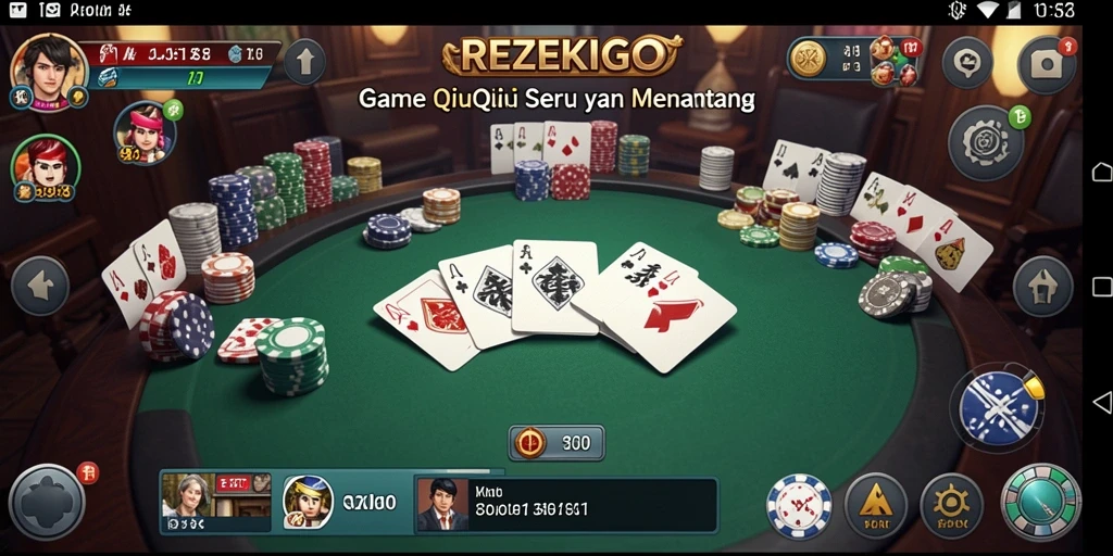 Screenshot utama REZEKIGO menampilkan aksi seru dalam QiuQiu.