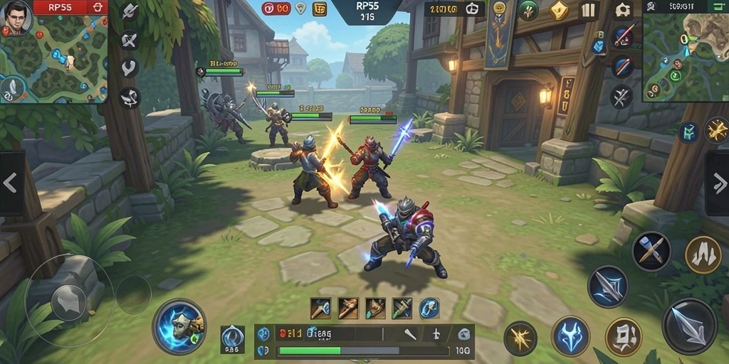 Screenshot gameplay RP55 menampilkan pertempuran strategi yang seru.