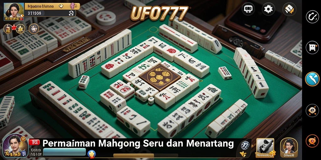 Tampilan gameplay menarik dari permainan Mahjong UFO777.