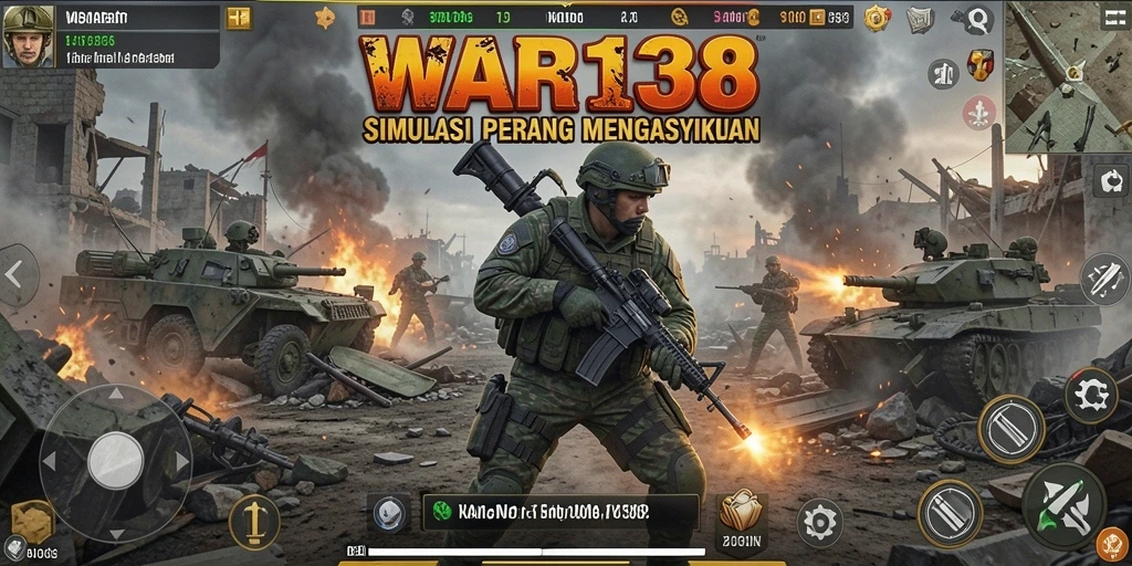 Screenshot gameplay WAR138 yang menampilkan pertempuran strategis yang mendebarkan.
