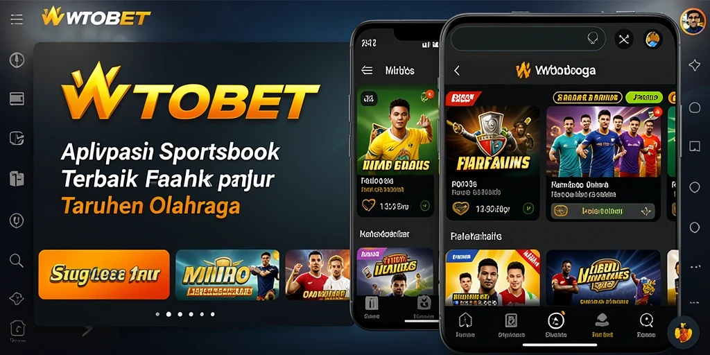 Screenshot WTOBET menampilkan antarmuka taruhan olahraga yang menarik.