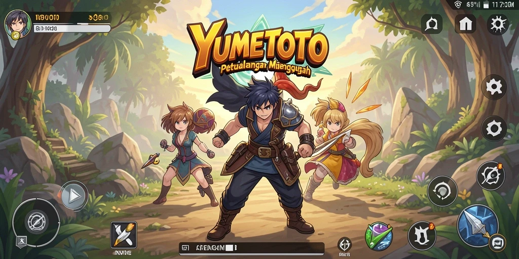 Screenshot dari gameplay menarik YUMETOTO dengan karakter Anime.